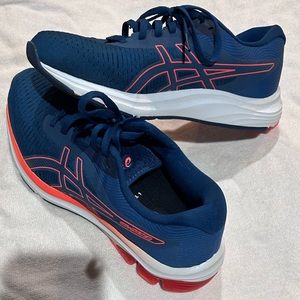 ASICS navy blue and orange